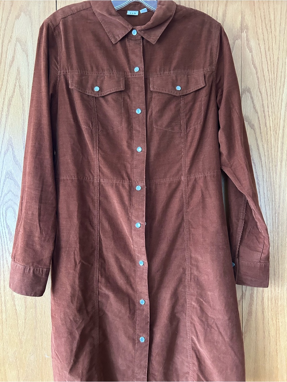 GAP Rust Corduroy Button-Down Shirt Dress